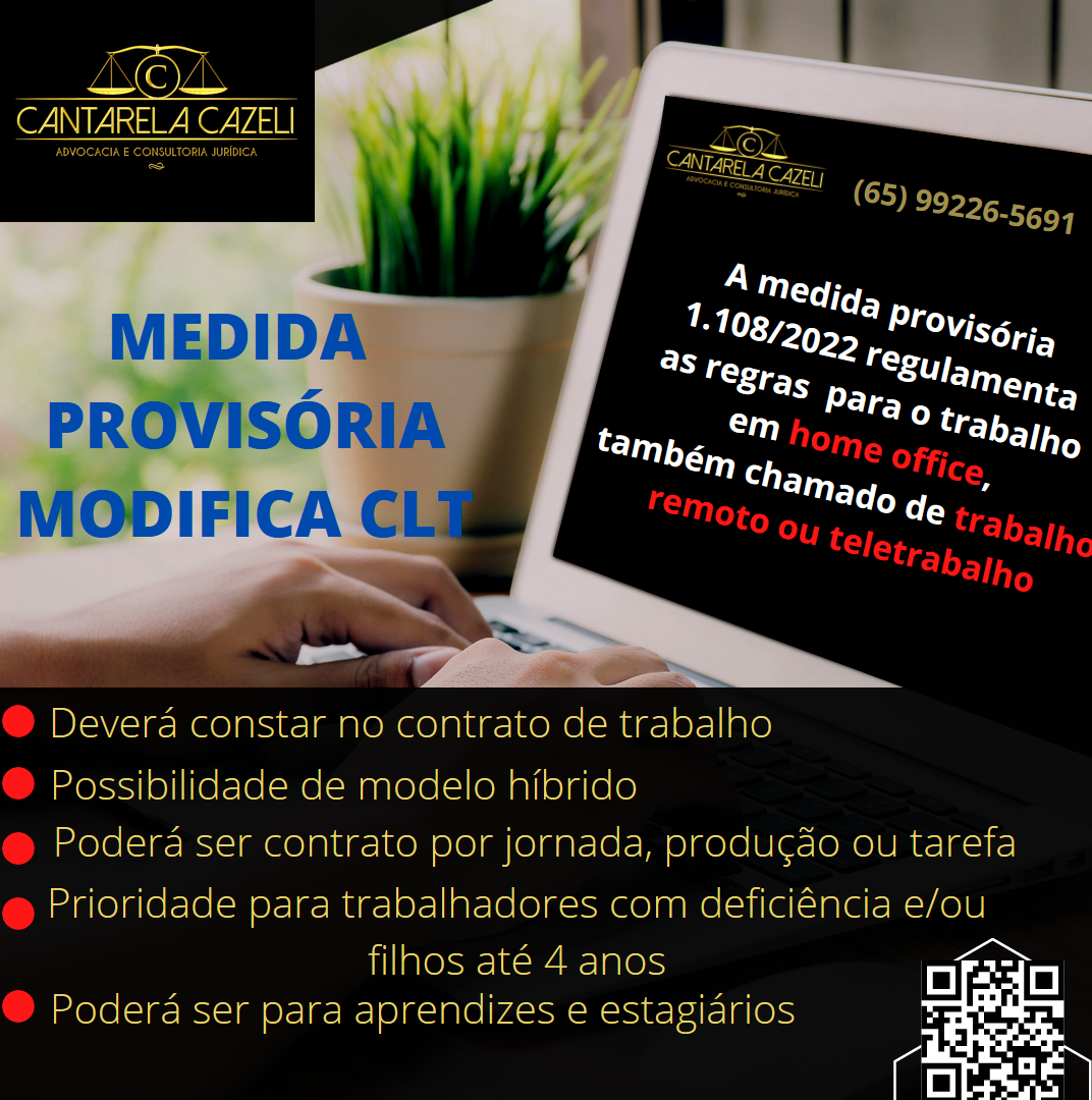 MEDIDA PROVISÓRIA 1.108/2022 - TELETRABALHO